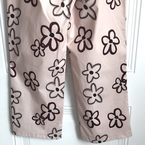 🔴 4/$15 SHEIN Qutie Beige & Brown Floral Print Straight Leg Pants size 6 in EUC - Picture 13 of 16